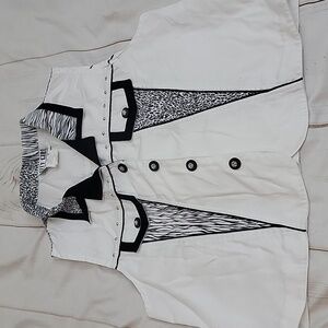 City Girl Sport Vintage Black and White Western Aminal Print Classy Vest Size 12